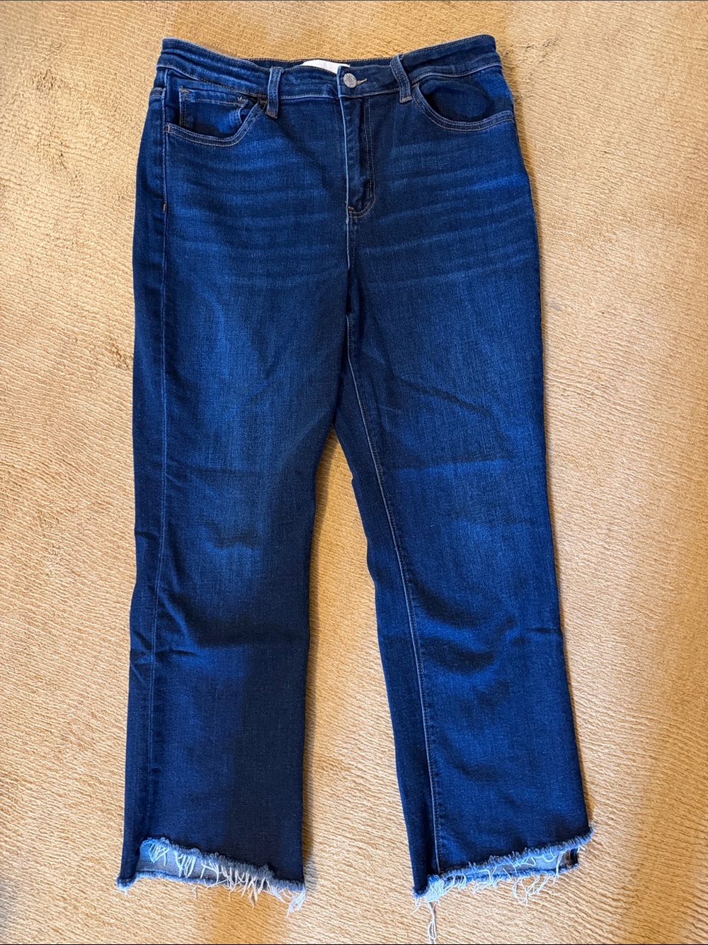 Vervet Blue Dark Blue Raw Hem Jeans